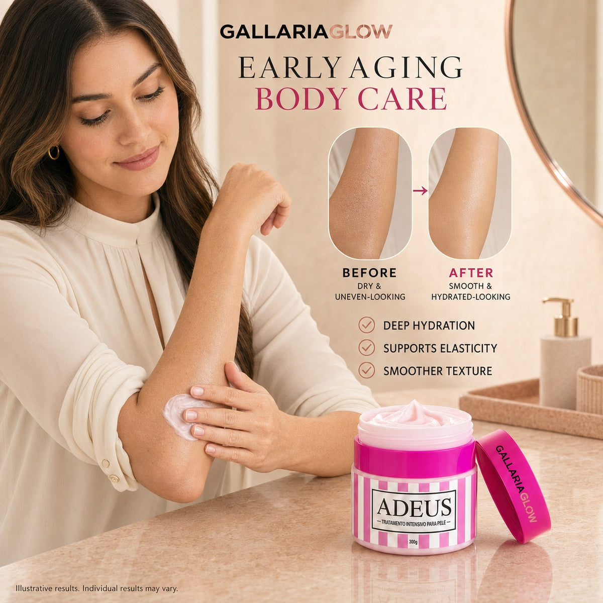 Adeus Cream, Multi-Action Treatment for Cellulite and Stretch Marks, 300g