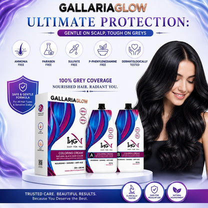 ING Hair Color Cream Natural Black 1000ml – Ammonia-Free