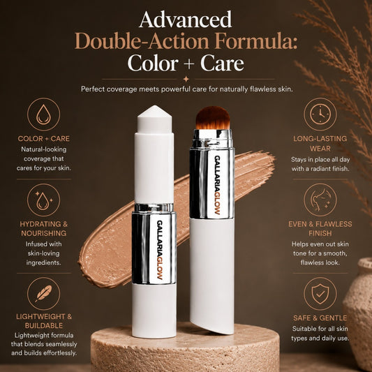 GALLARIAGLOW Color Changing Foundation Stick with Built-In Brush, Korean BB Cream Foundation