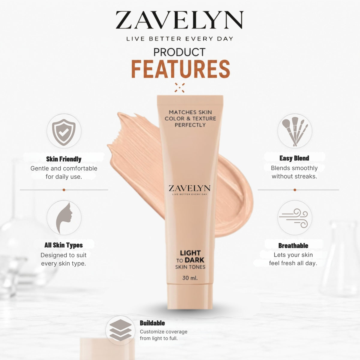 Flawless Finish Foundation - Lightweight & Hydrating (30ml)