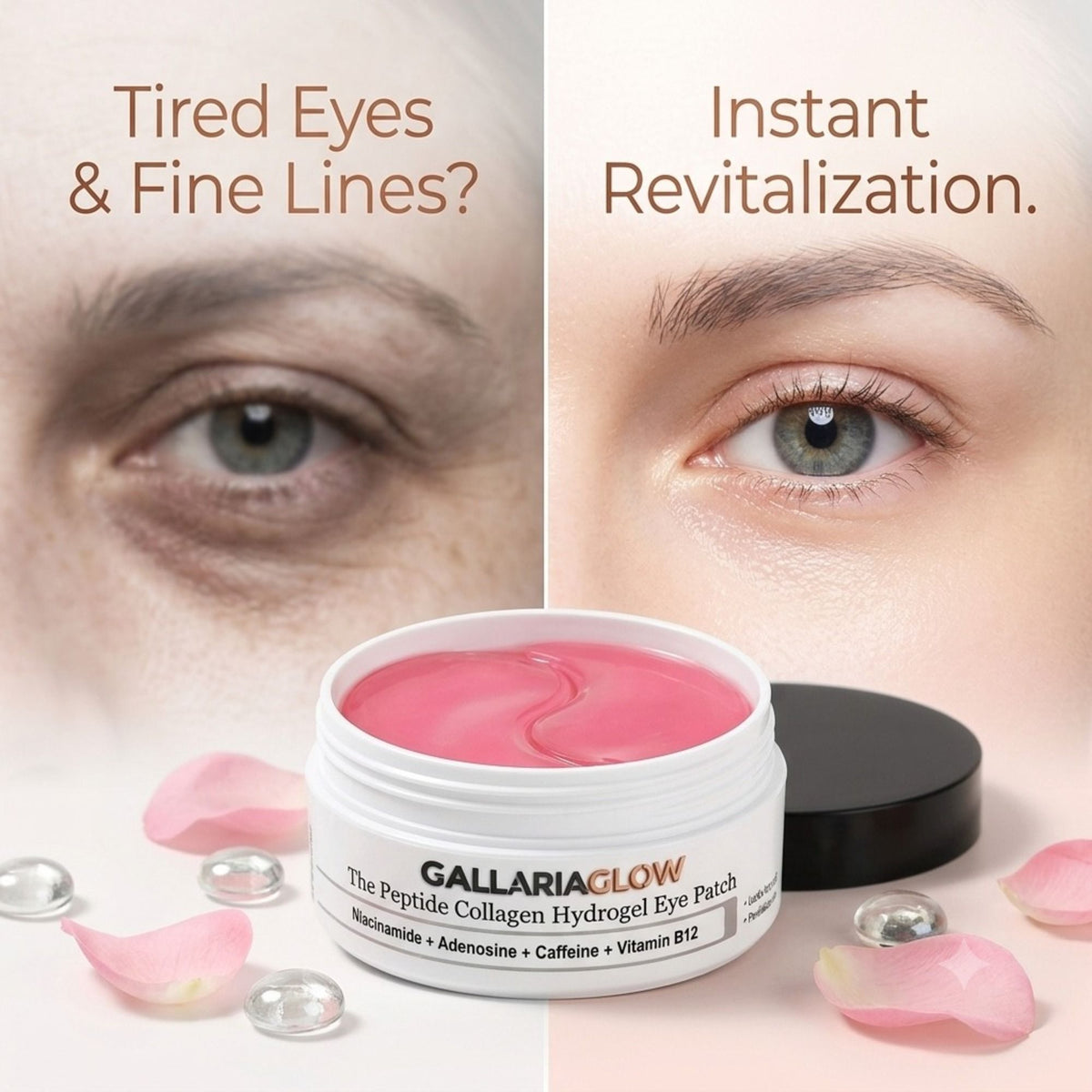 Caffeine Eye Masks for Dark Circles & Puffiness, 60 Patches