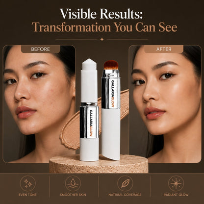 GALLARIAGLOW Color Changing Foundation Stick with Built-In Brush, Korean BB Cream Foundation