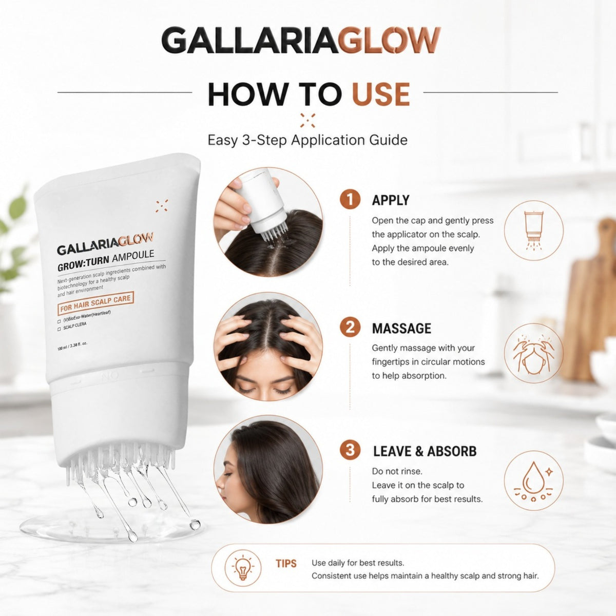 Grow-Turn Hair Growth Serum for Hair Growth & Hair Treatment with Scalp Hair Brush 100ml