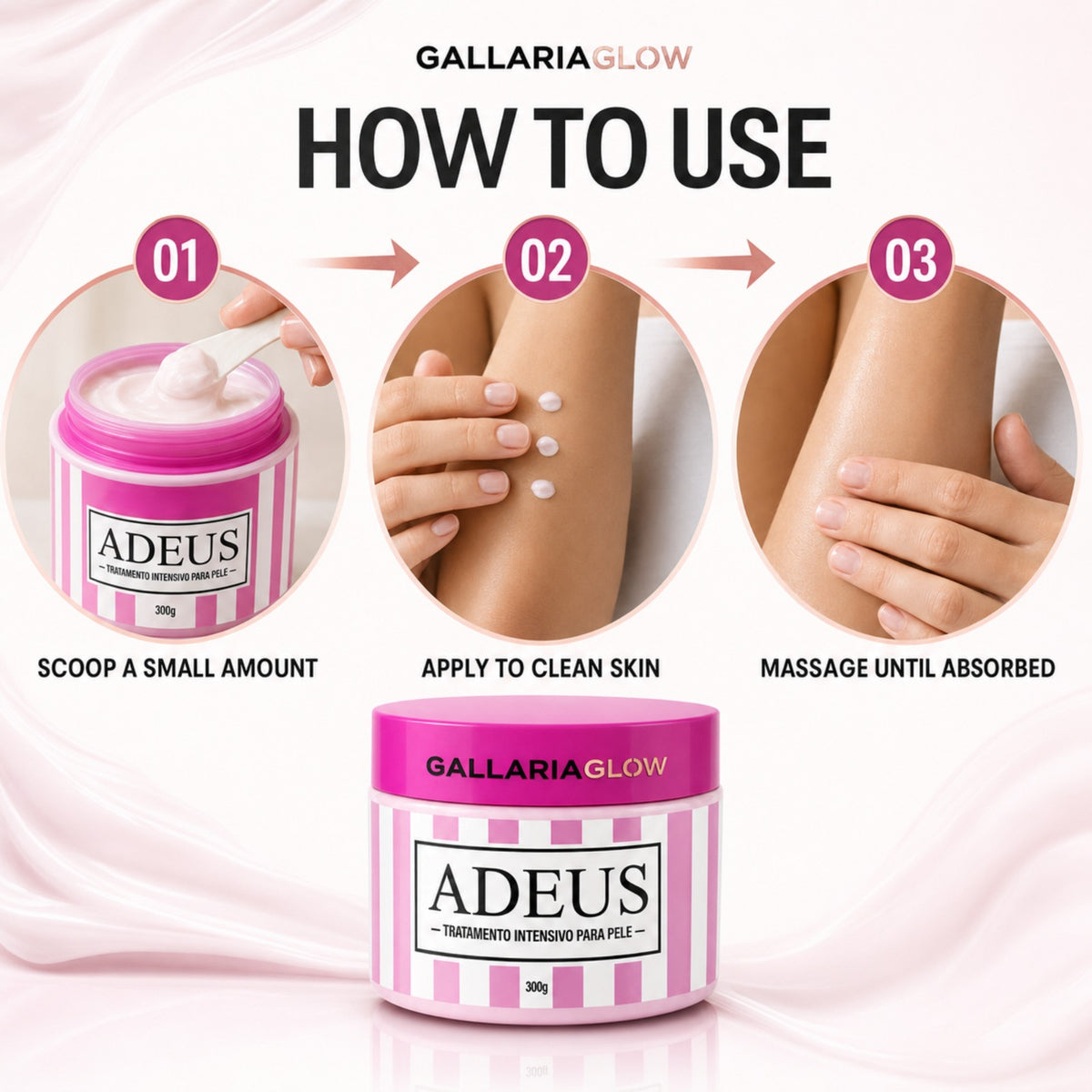 Adeus Cream, Multi-Action Treatment for Cellulite and Stretch Marks, 300g
