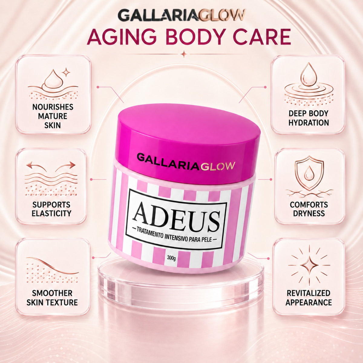 Adeus Cream, Multi-Action Treatment for Cellulite and Stretch Marks, 300g