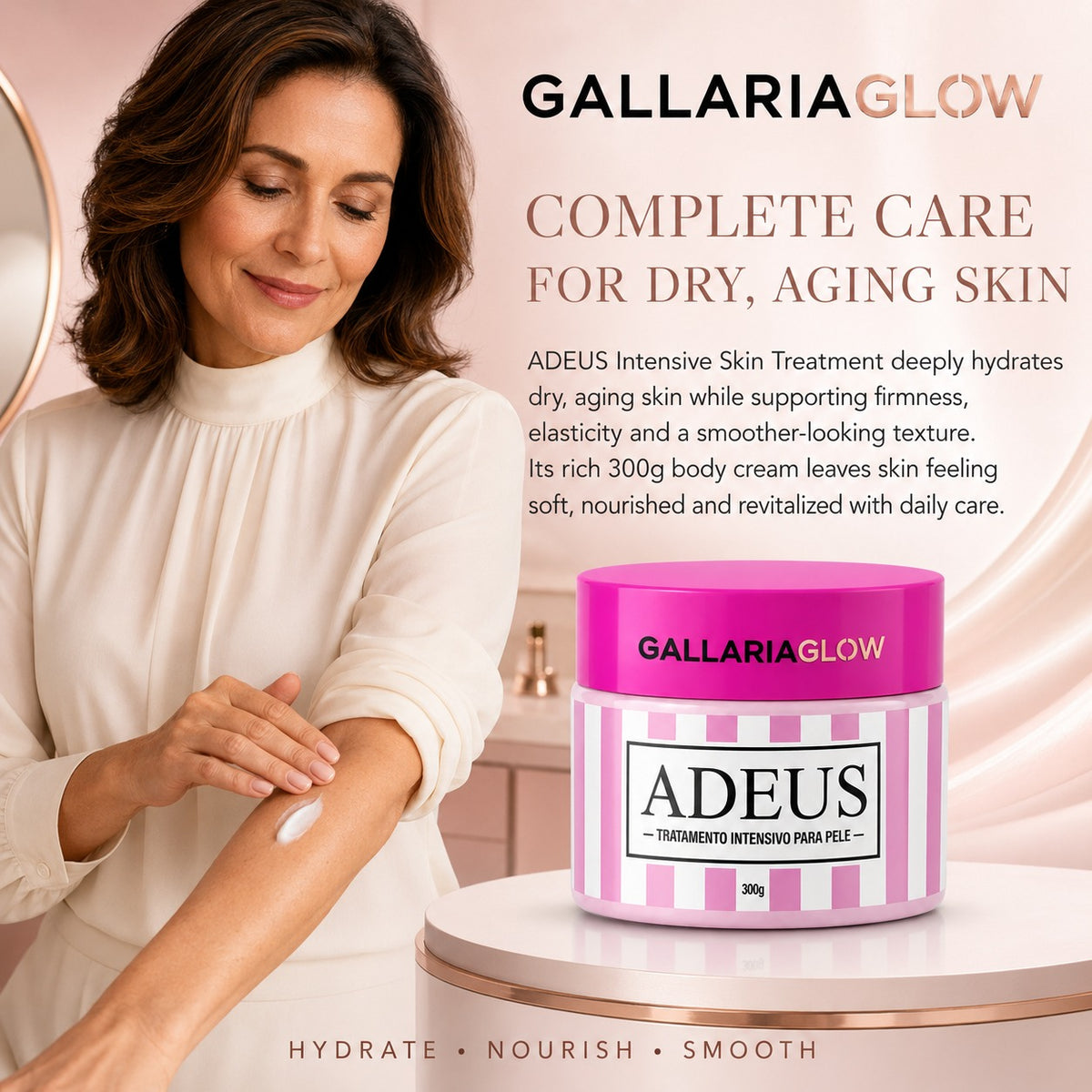 Adeus Cream, Multi-Action Treatment for Cellulite and Stretch Marks, 300g