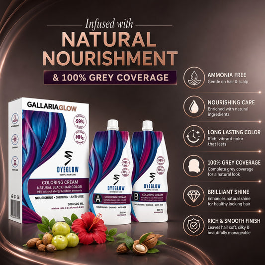 DyeGlow Hair Color Cream – Natural Black | Ammonia-Free & Non-Allergic