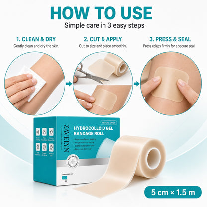 Hydrocolloid Bandage Roll – 2 Inch x 5 Ft, Wound Care