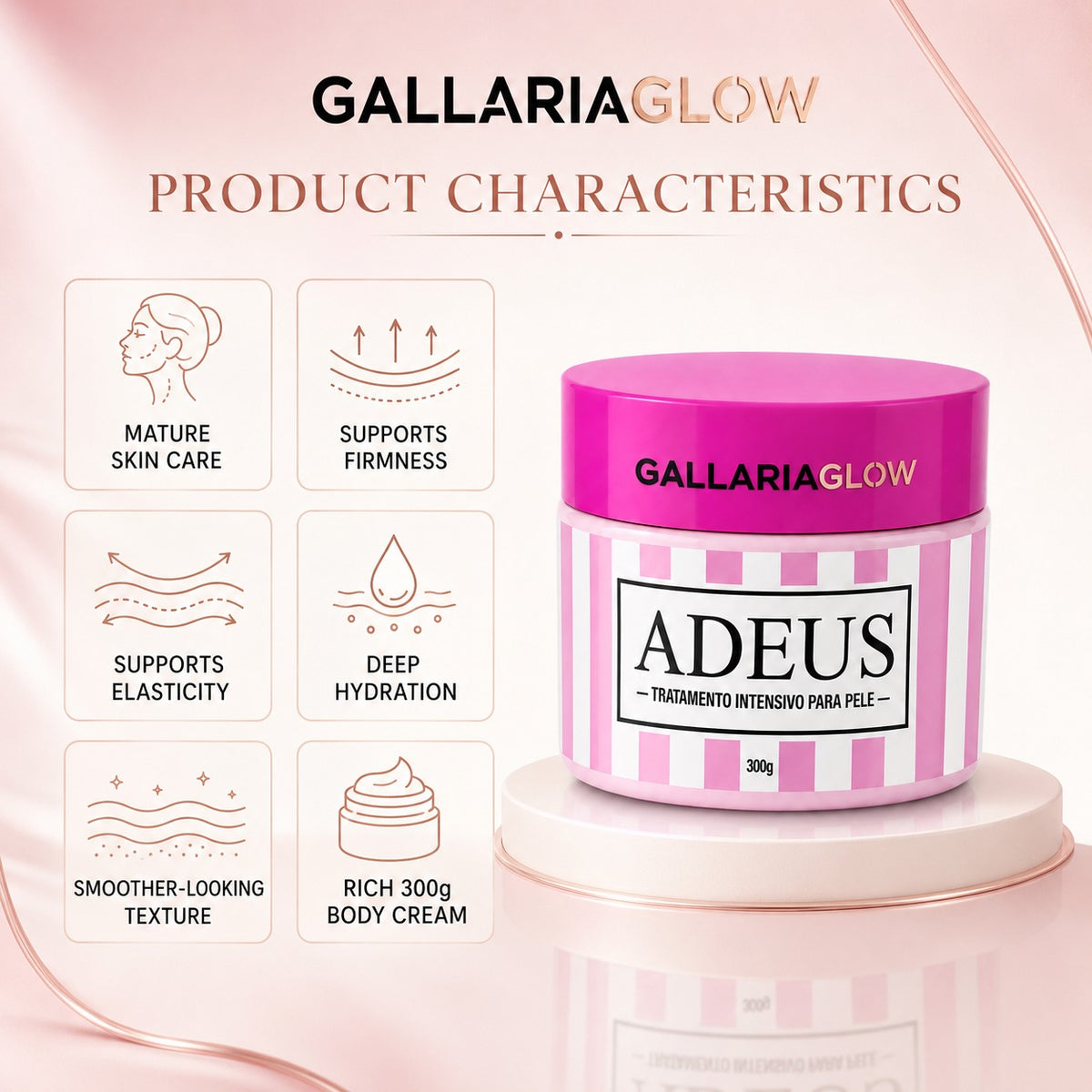 Adeus Cream, Multi-Action Treatment for Cellulite and Stretch Marks, 300g